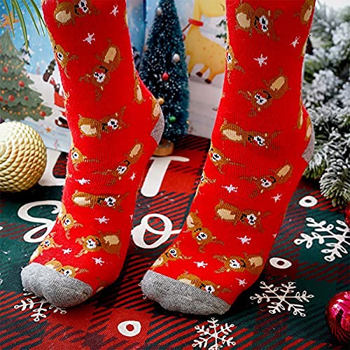 Christmas Socks Lovely Tile Wood Floors Anti-Skid Workout Yoga Slipper Socks Xmas Holiday Socks For Girl Women Men (3 Pcs Pattern Socks) #TOP5