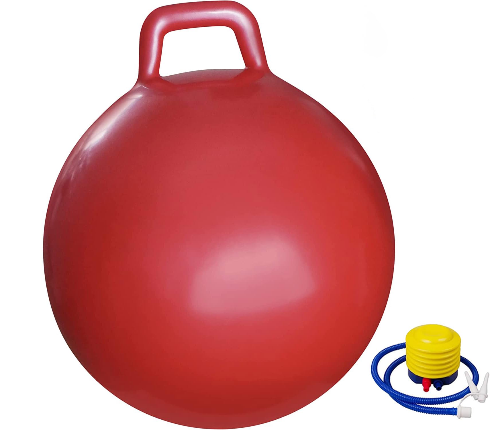 Rhyhorn Bouncy Balls with Handles for Kids Bulk, Hopper Ball Hippity Hop Bouncing Balls with Cartoon Animal,Jumping Exercise Hopping Ball for Jumping Sitting Racing, Pump Included(65 cm) (RED)