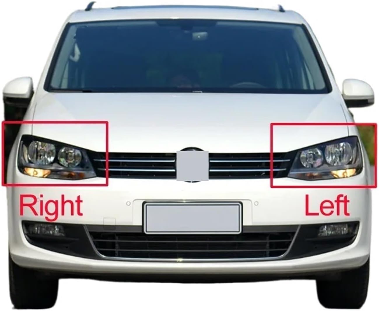 Compatible for Volkswagen for VW for Sharan 2012 2013 2014 2015 2016 2017 2018 2019 Car Headlight Cover Headlamp Lens Auto Shell Cover(Left and Right) (Right)