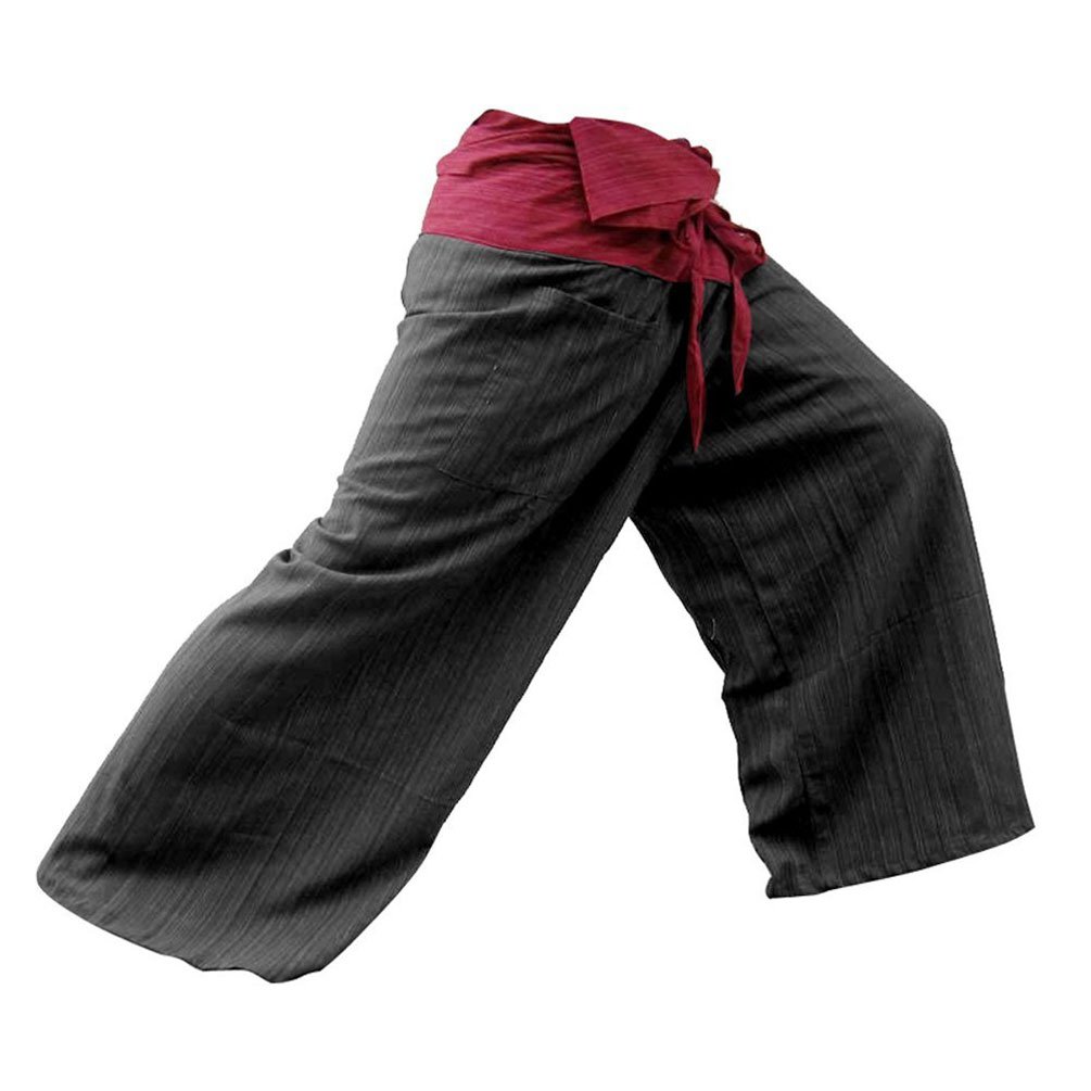 Pantalon Pêcheur Thaïlandais 2 Tons Vert - Coton Sergé Taille Unique - Style Chiang Mai