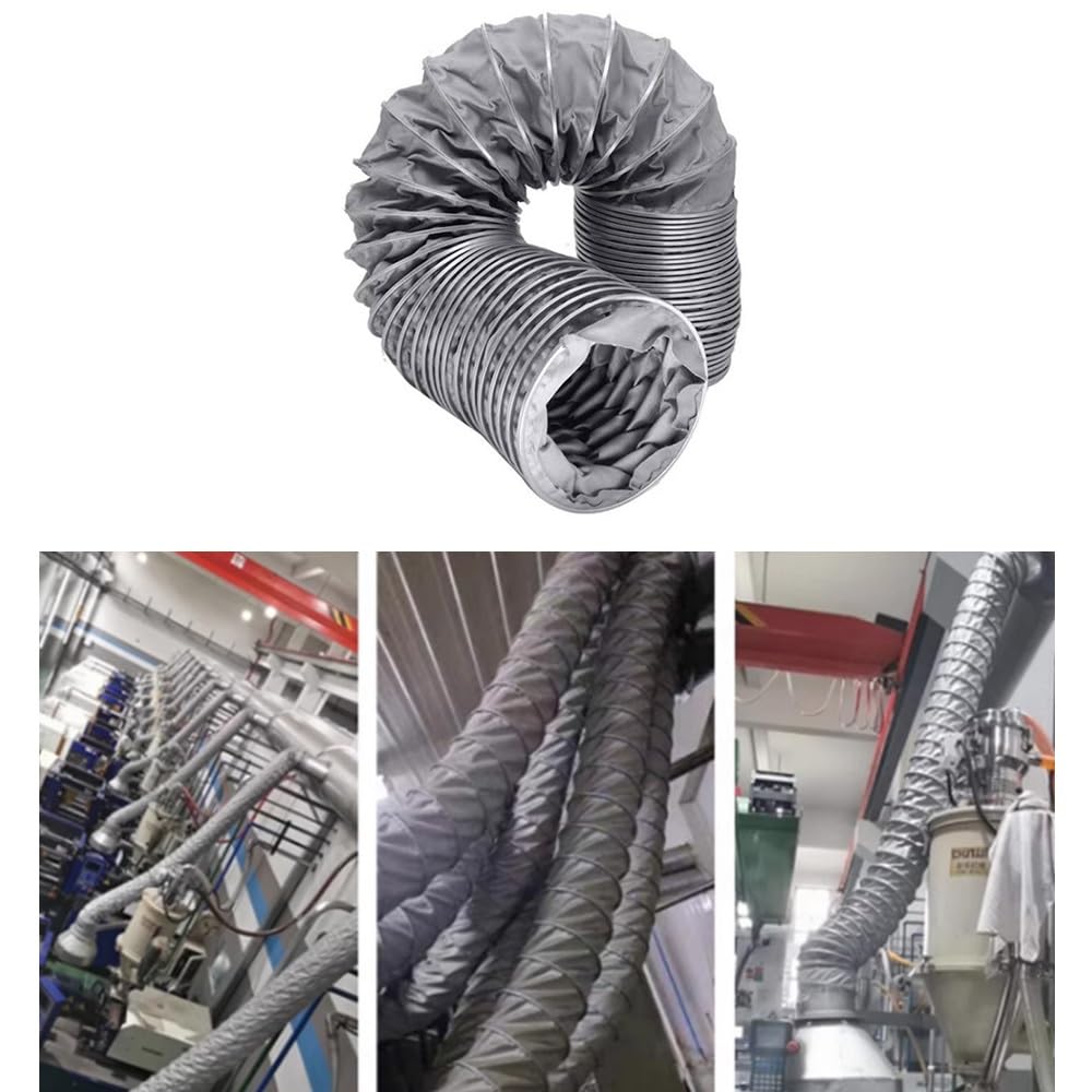 Manguera flexible ignífuga para conductos HVAC – 2 pulgadas, 4 pulgadas, 5 pulgadas, 6 pulgadas, 10 pulgadas, 12 pulgadas para secadora, caravana, horno – 19.7 pies (L-6 m) solución de ventilación de