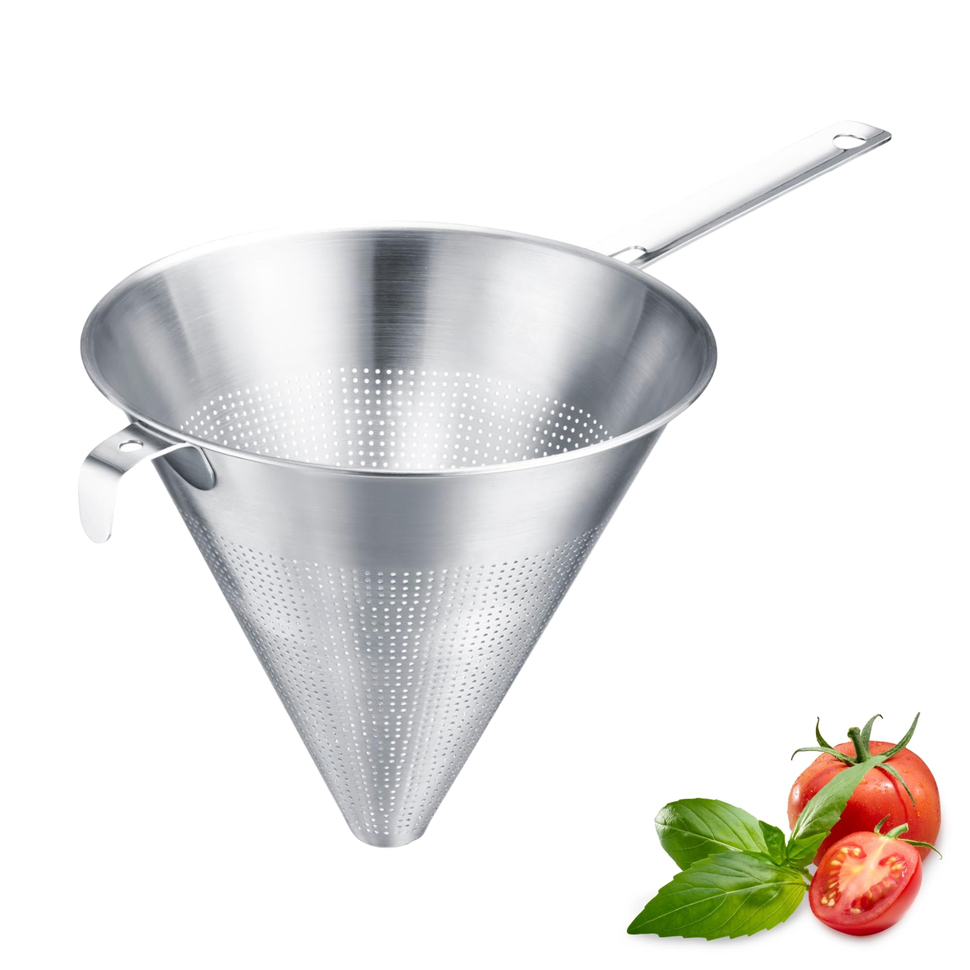 Westmark Spitzsieb Chinois Pro – Feines Passiersieb mit Rundum-Lochung – Edelstahl Sieb – Perfekt für Fonds, Cremes & Saucen – Silber, Ø 23 cm