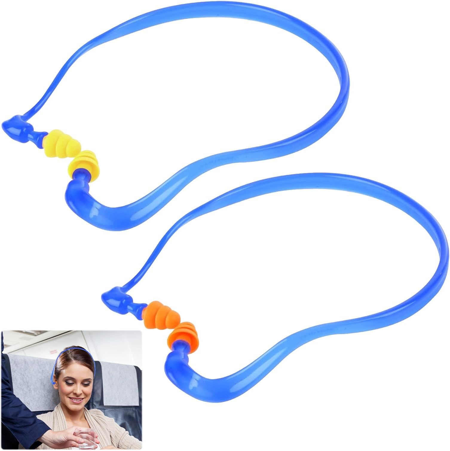 Shooting Ear Plugs,2PCS Ear Protection,Reusable Loop Experience Earplugs,Silicone Loops Ear Plugs,Waterproof Calmer Ear Plugs for Sleeping Shooting Construction Work Concerts,Orange,Yellow