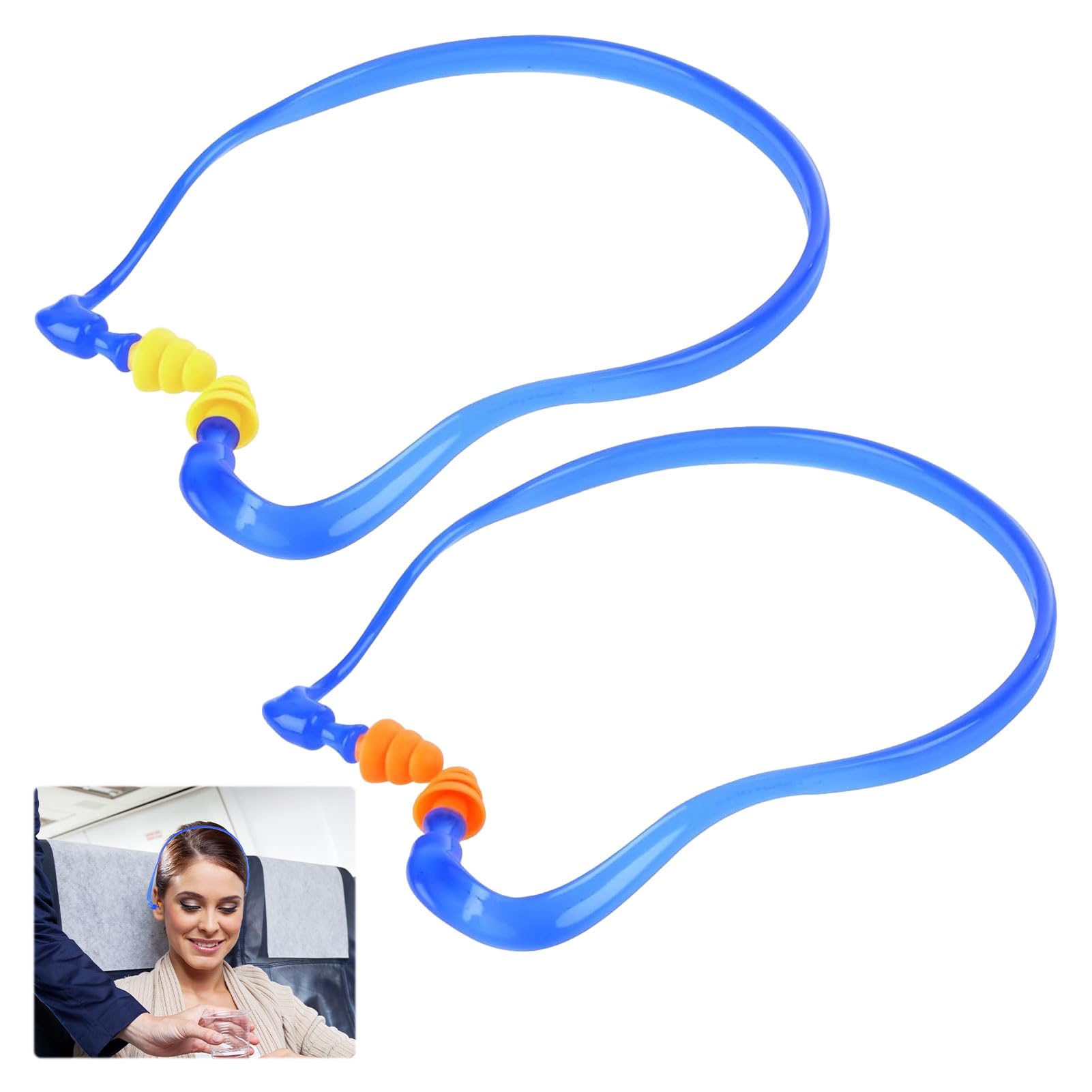 Shooting Ear Plugs,2PCS Ear Protection,Reusable Loop Experience Earplugs,Silicone Loops Ear Plugs,Waterproof Calmer Ear Plugs for Sleeping Shooting Construction Work Concerts,Orange,Yellow