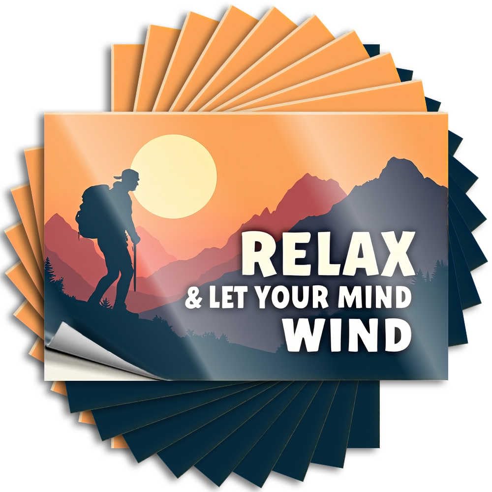 Abipuir - Funny Bumper Sticker Relax and Let Your Mind Wander 10 Pcs Car Toolbox Stickers (12 x 18cm)