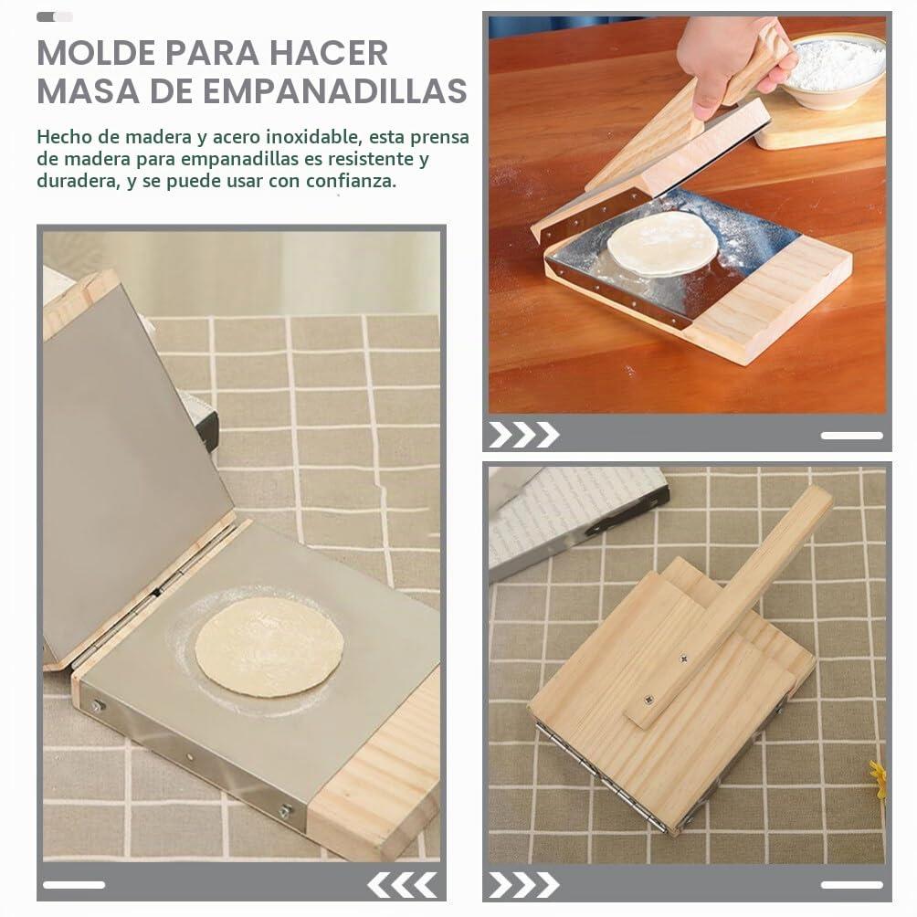 Molde De Madera Para Prensar Masa De Dumplings Y Raviolis Herramienta Manual Para Envolturas De Bola De Masa Accesorios De Cocina 10.74X8.03X5.70In