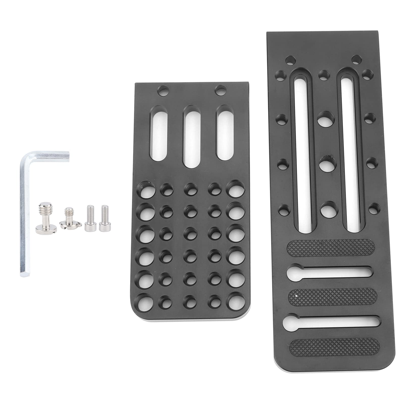 Piastra a L per Fotocamera, L130C Universale Piastra a Sgancio Rapido Staffa a Forma L Verticale con Fori per Viti da 1/4" e 3/8", Supporto Stabilizzatore Fotocamera DSLR per Riprese Video