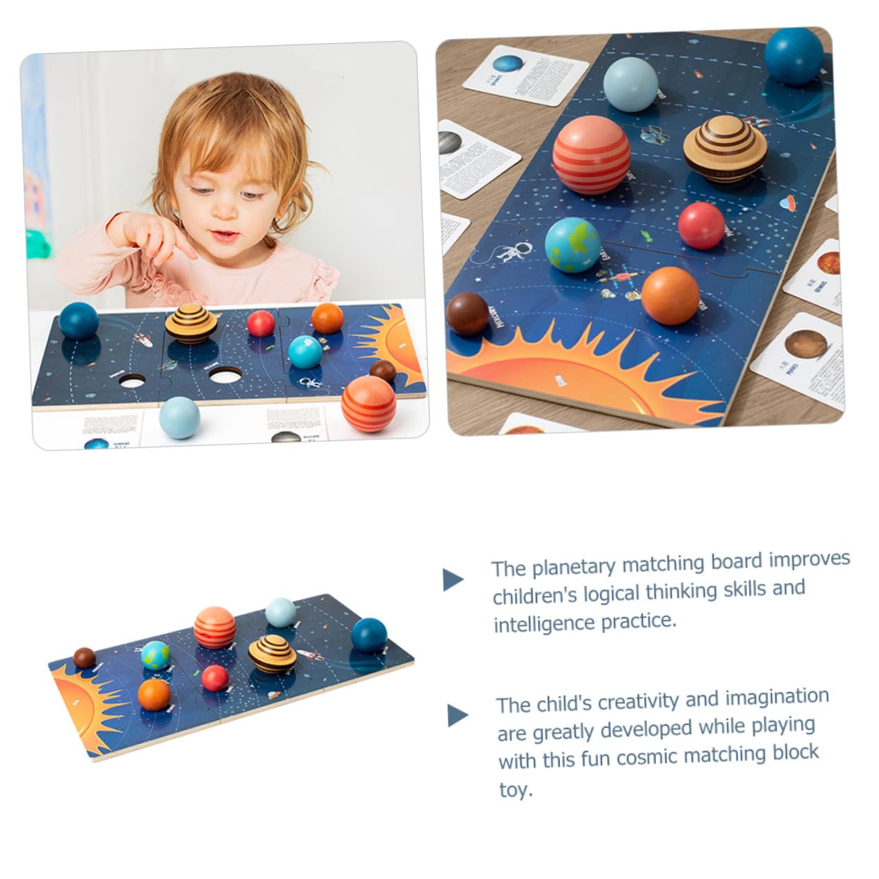 Juego Educativo de Rompecabezas Espaciales de Madera 8 Planetas Montessori para Niños, Mejora la Memoria y Aprendizaje del Sistema Solar