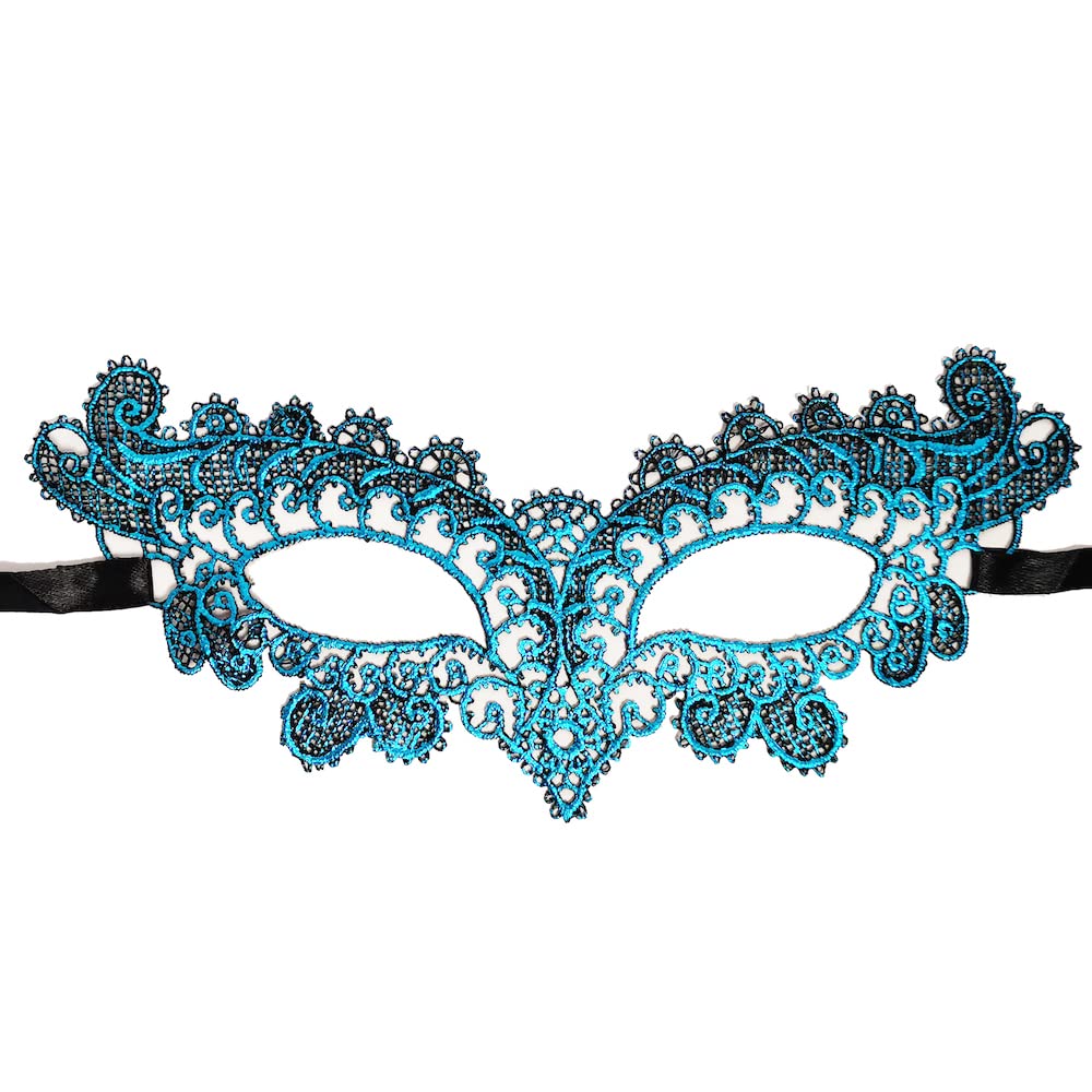 Generic Enchanted Soft Lace Masquerade Mask in Turquoise Blue for Adults, Party Enthusiasts