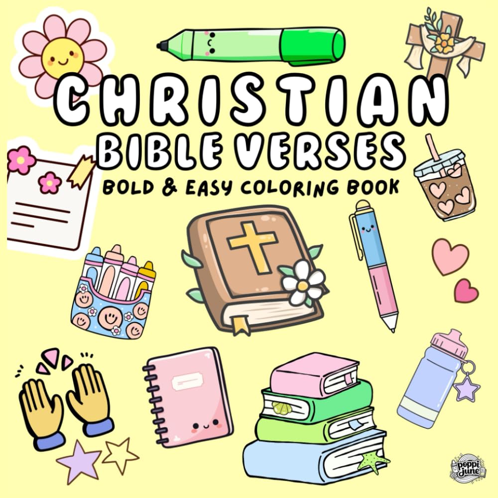 Christian Bible Verses: Bold and easy coloring book for kids, teens and adults. 50 Faith-Filled Designs for Relaxation, Encouragement & Creative Worship