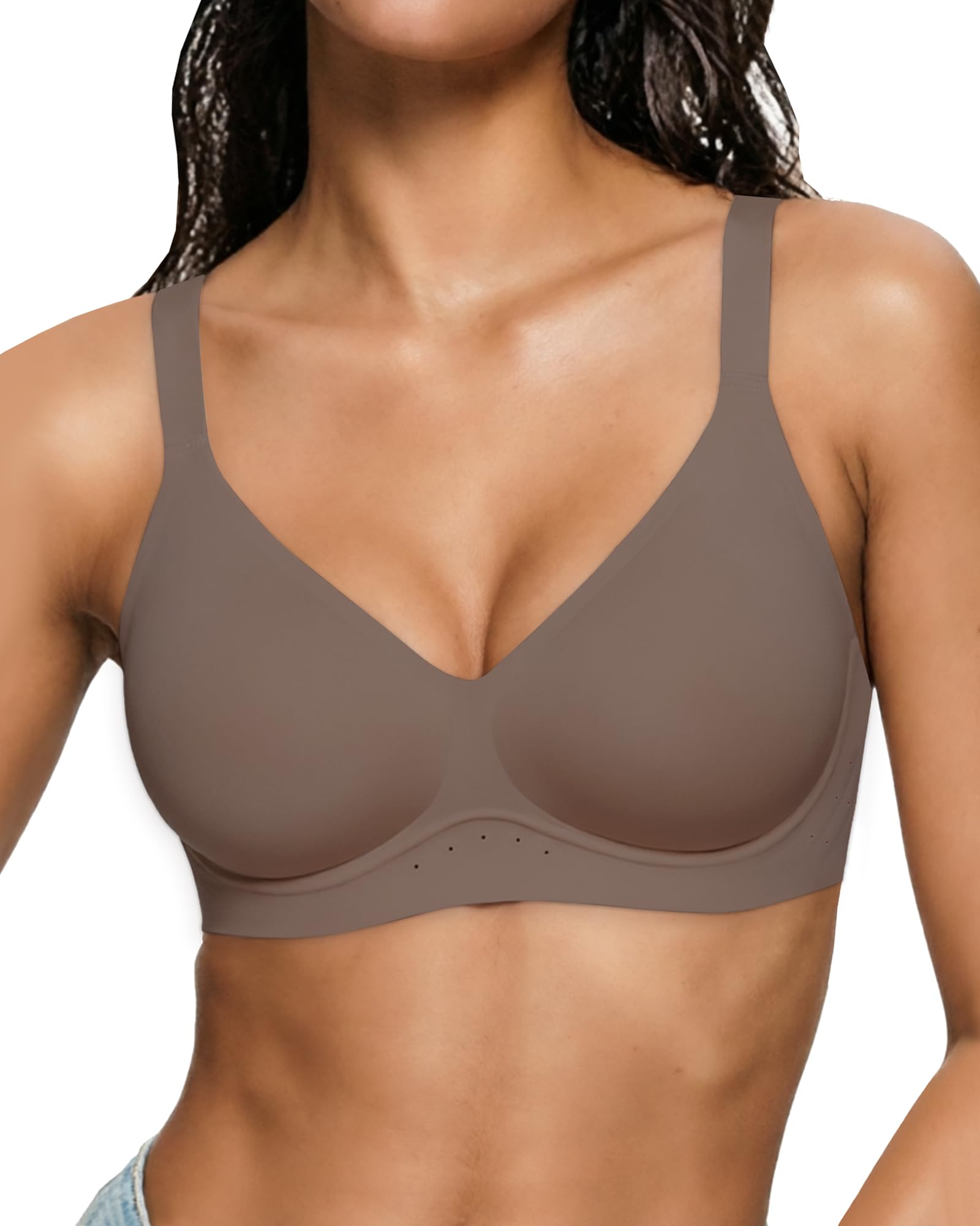 As Fairy Bras for Women No Underwire Jelly Wireless Seamless Full Coverage Comfortable Bra with Airholes — view 7