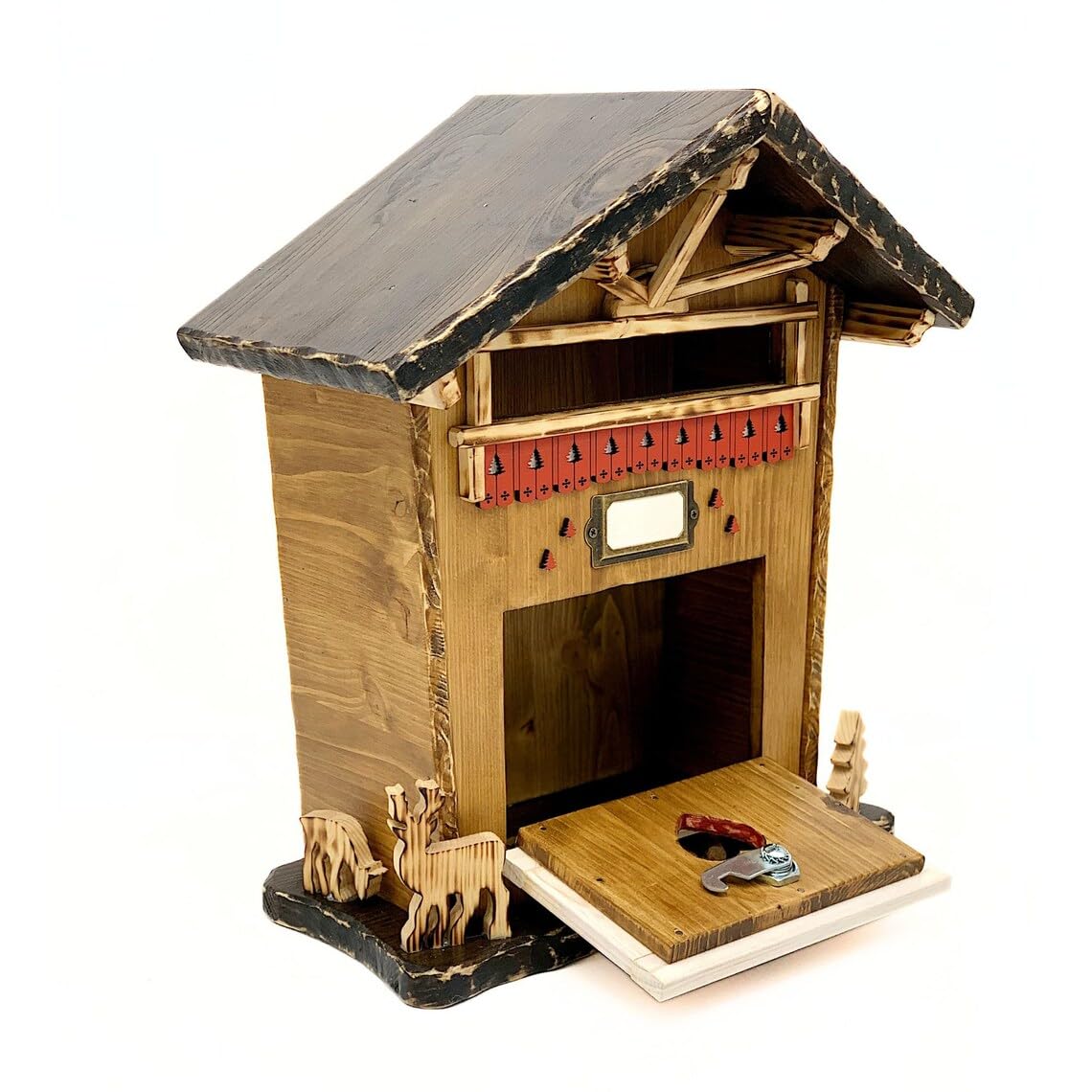 Cassetta Della Posta In Legno Personalizzata, Buca Della Posta Da Esterno, Montaggio A Parete Resistente Agli Agenti Atmosferici, Eleganza Arredo Montagna Con Chiusura Basculante Resistente