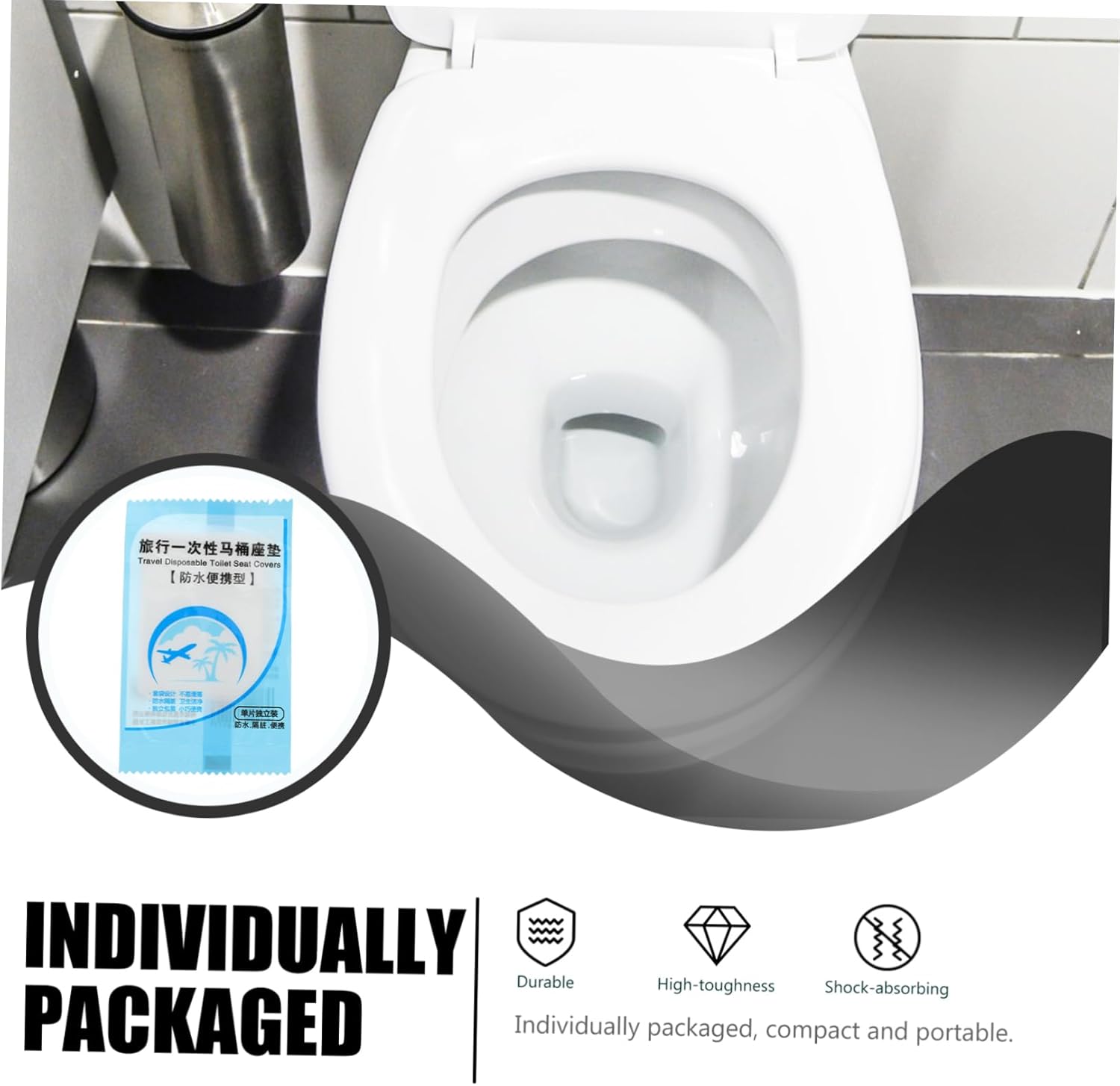 2bags Disposable Toilet Seat Covers Thickened Cushions for Travel Individually Wrapped Portable Toilet Pads for Cleanliness and