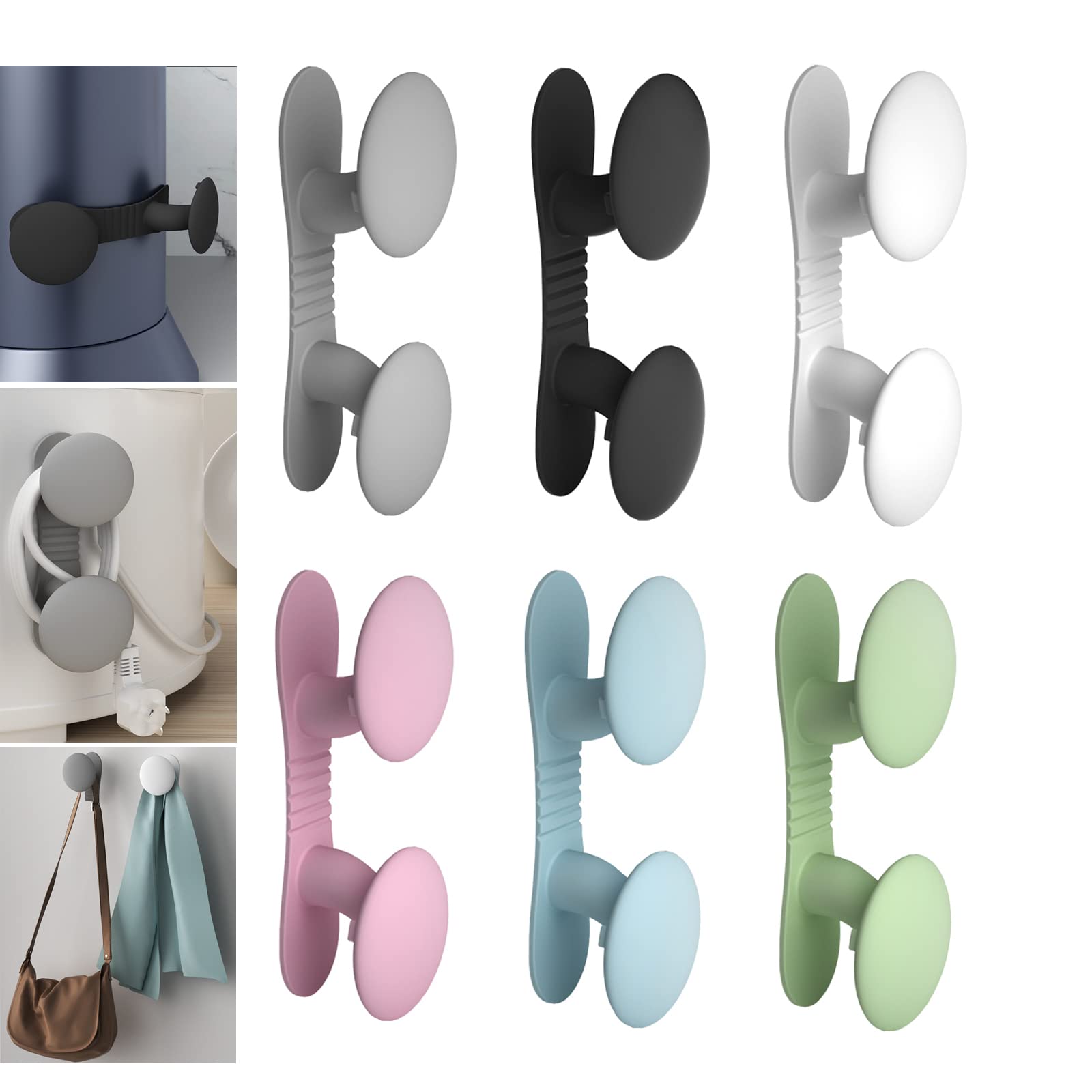 6 Pack Cord Organizer for Appliances, Cord Holder Cord Wrap Cable Organizer Stick On Flat or Round Surface Multifunctional Adhesive Hooks for Small Kitchen Appliances, Blenders, Coffee Maker (6Colors)