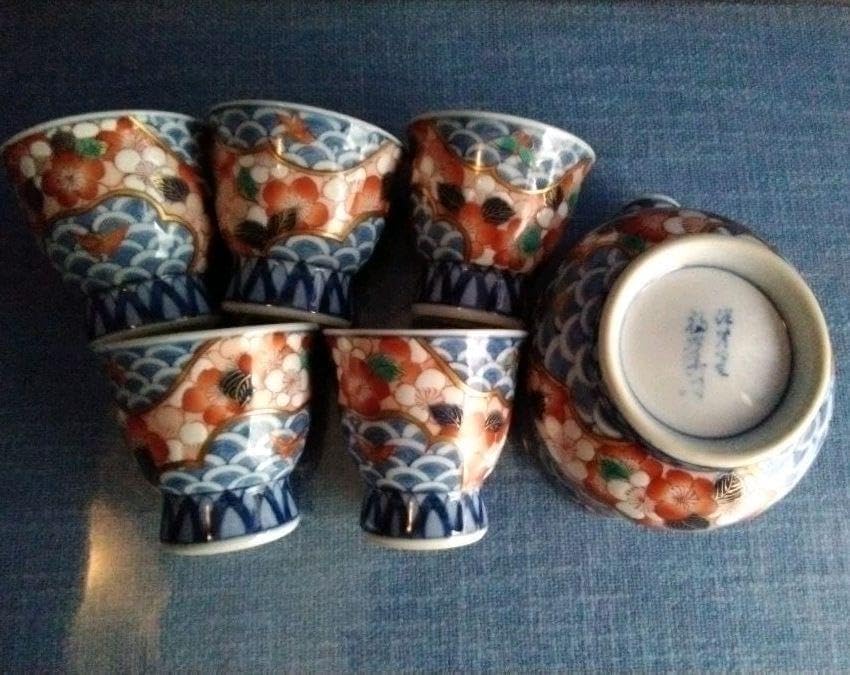 献上伊万里焼　玉露茶碗と湯冷まし 伊万里焼 玉露茶碗5個と湯冷まし伊万里 鍋島焼 畑萬陶苑 湯冷まし