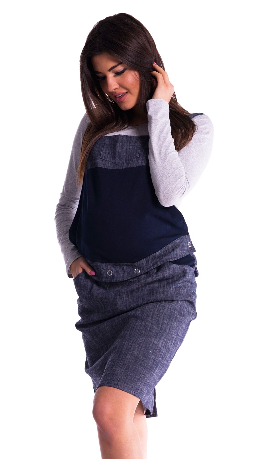 Mija - spódnica ciążowa z paskiem na brzuch / sportowy denim Jeans 4044