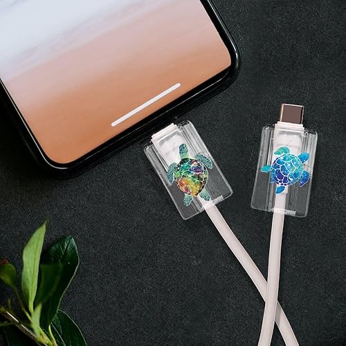 Miniatura 5 de FINCIBO Juego de 2 fundas protectoras para el cabezal de carga de cables, protectores de cable de carga, bonitos protectores de cable para cable de