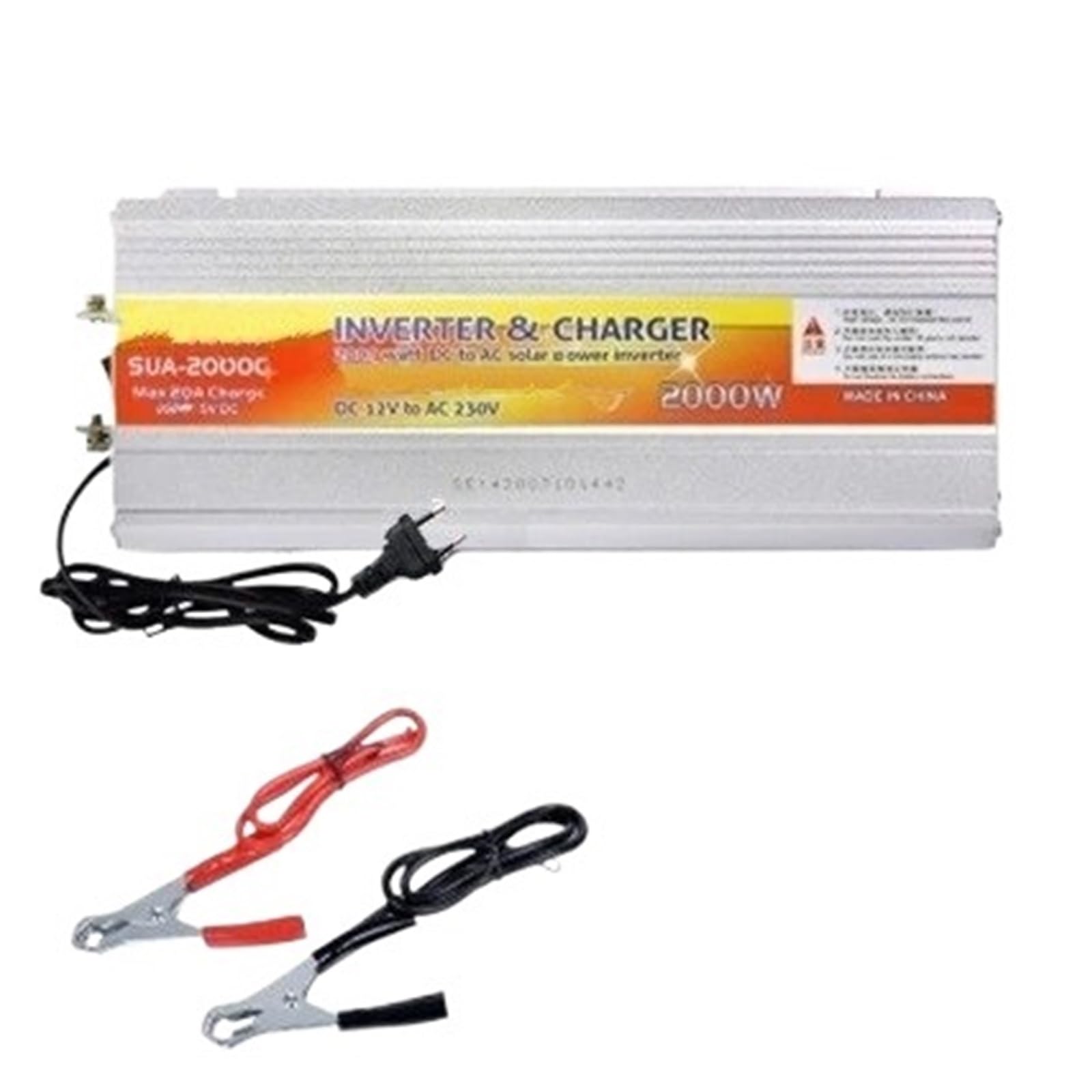 Inversor Corriente Inversor Solar Híbrido De 12 V Y 220 V, Cargador, Transformador De Voltaje, USB, 500 W, 1000 W Y 2000 W, Adaptador para El Hogar. Transformador(12V 2000W)
