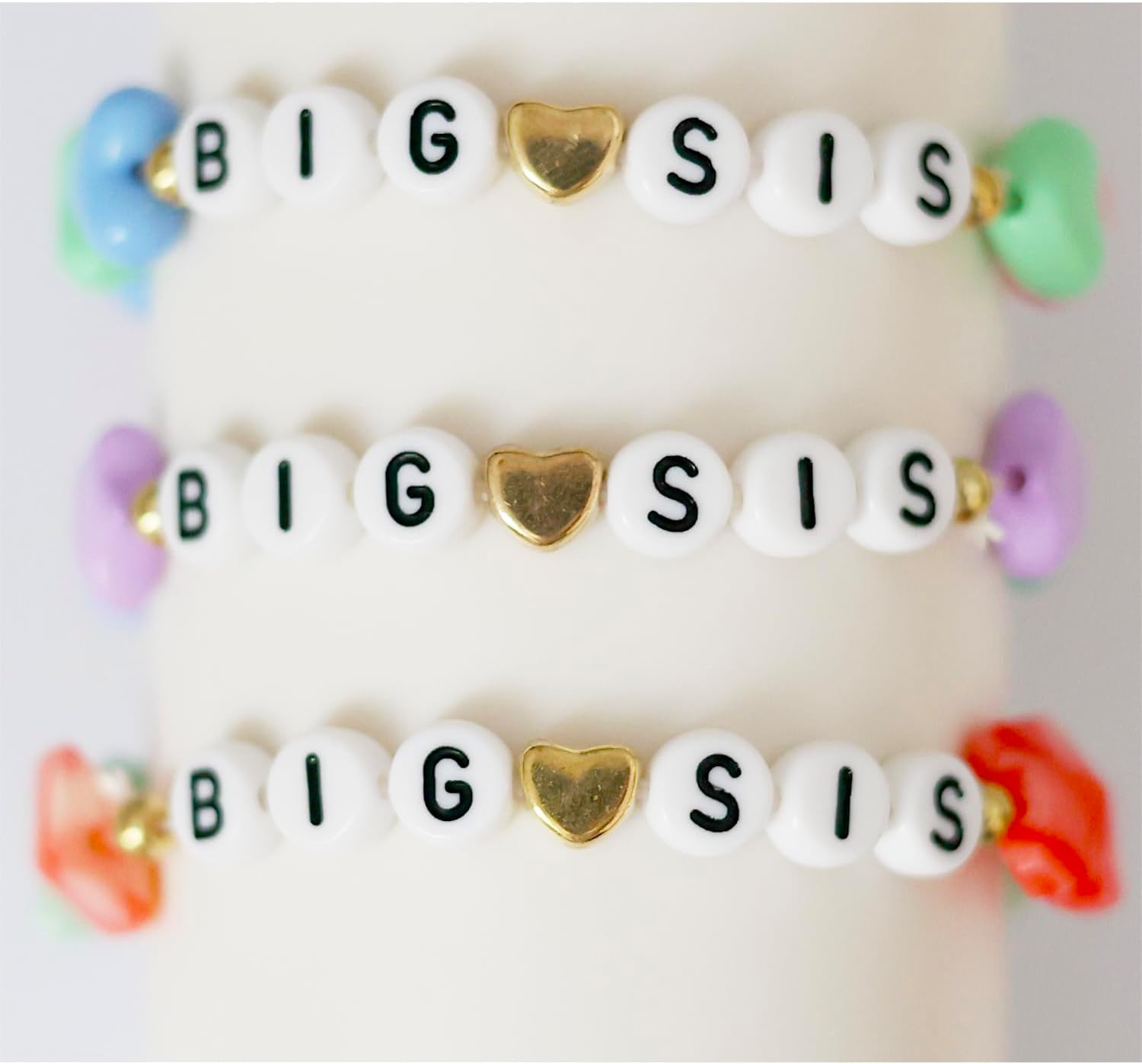 Taouzi Big Sister Bracelet Big Sister Gift Handmade Colorful Beaded Bracelets Birthday Jewelry Gifts 3Pcs - Image 4