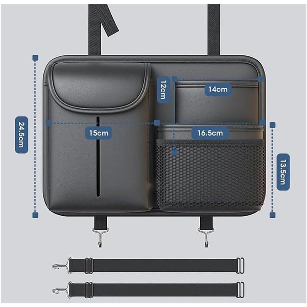 Organizador Asiento Coche para Jeep Compass/Renegade, Cuero PU Delantero Respaldo Bolsa De Almacenamiento Accesorios,D/Grey