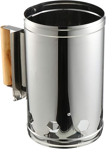 Hemoton Arrancador de chimenea de carbón de acero inoxidable rápido de briquetas de fuego rápido Briquetas de barril de encendido de carbón para