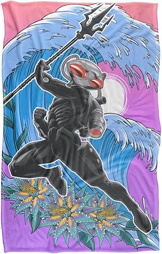 Miniatura 2 de Aquaman and The Lost Kingdom - Manta de 36 x 58 pulgadas, manta negra con ondas, tacto sedoso, súper suave
