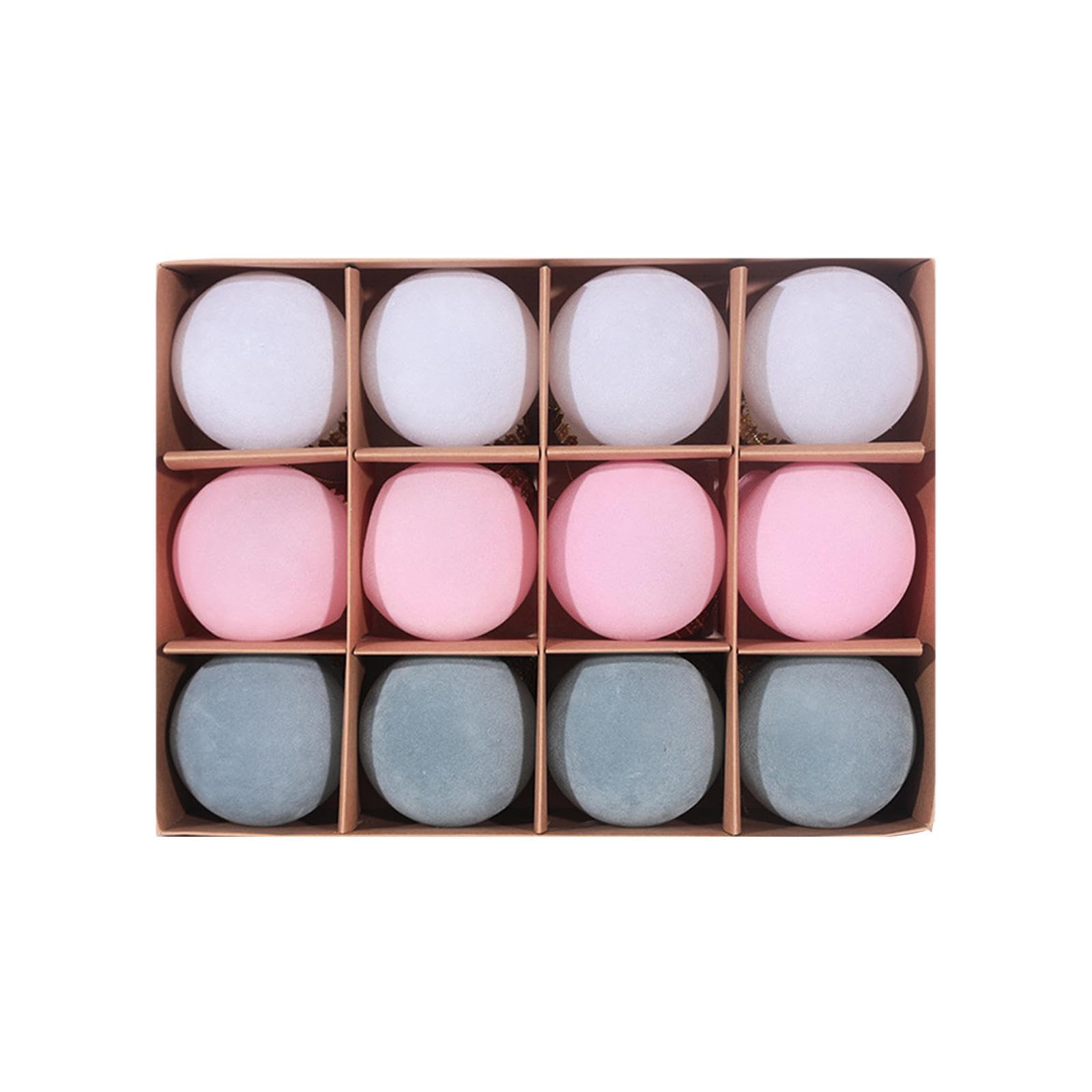 Boules de Noël miniatures Qianly haut de gamme pastel et gris