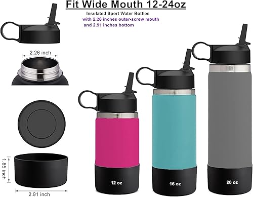 Miniatura 2 de The Mass Tapa de popote y funda para botella de agua térmica Hydro Flask de boca ancha y otras marcas