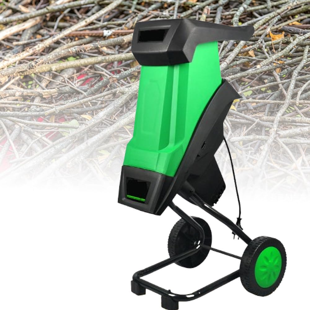 4500rpm Biotrituradora Eléctrica Portátil Corte 39mm +30mcable | Bolsa 50l,Doble Cuchilla,Reducción 15:1,Corte 40mm,Protección Sobrecarga,Fácil Mover,Para Hojas,Ramas Y Jardín