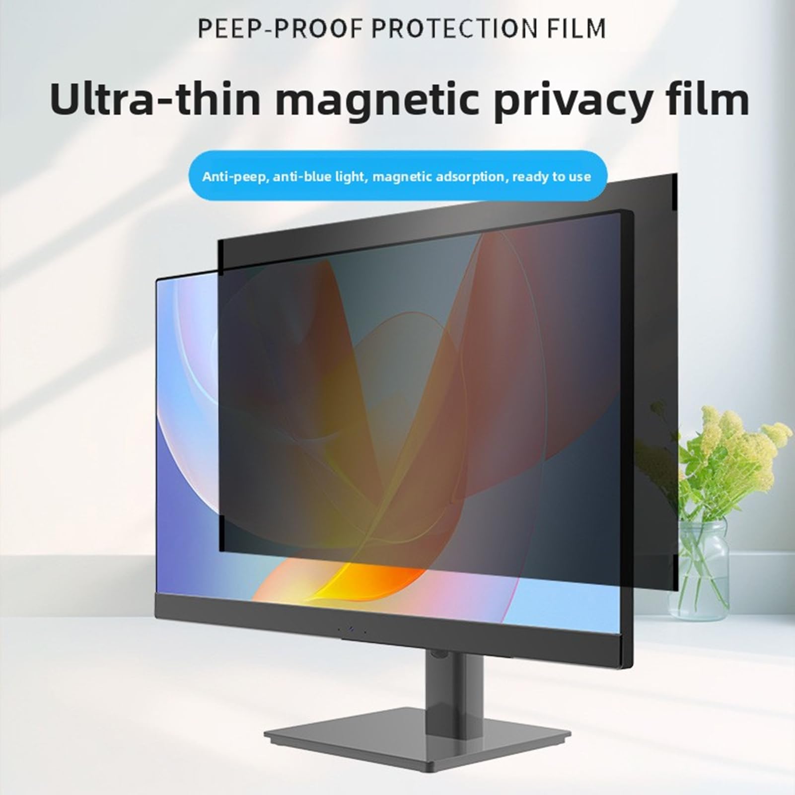 Bewinner Filtro per Schermo Privacy per Computer da 23 Pollici, Protezione per gli Occhi Antiriflesso Luce Blu, Proteggi Schermo per Privacy Magnetico in PET Rimovibile 16:9