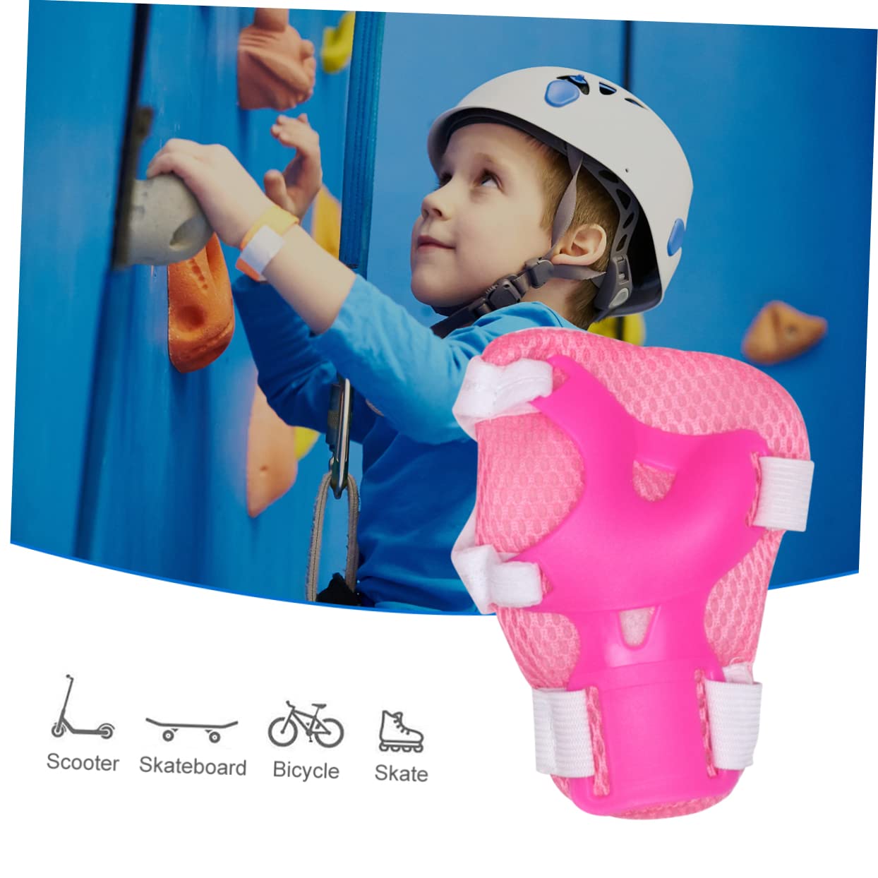 ifundom 1Set Sports Protective Gear Thickened Elbow Wrist Guards for Roller Skating Cycling and Skateboarding Shock Absorbing Comfortable Color