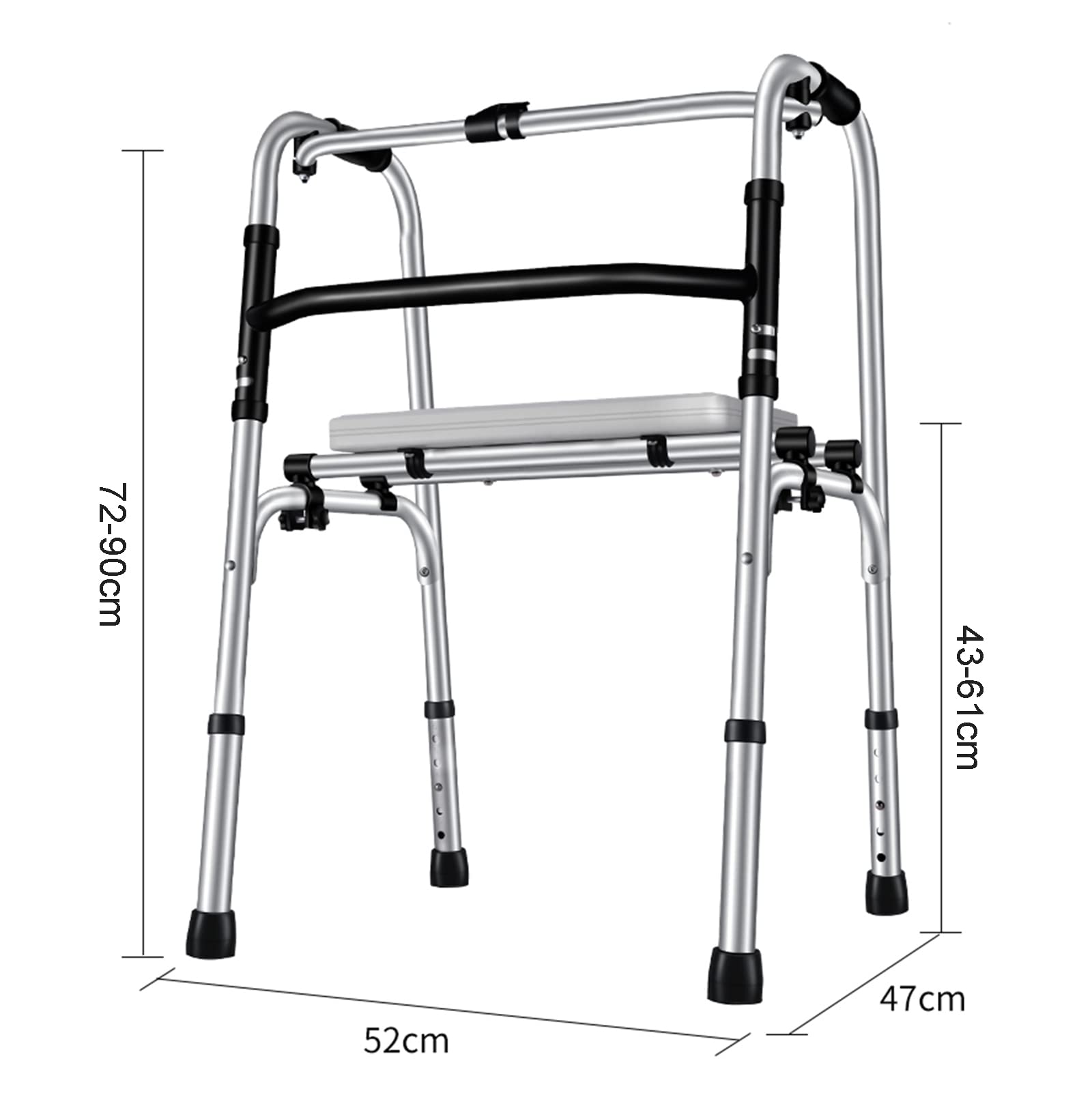 Chodziki Dla Seniorów Lekka Składana Rama Mobilna Chodzik Dla Osób Starszych Rollator Chodzik Dla Osób Starszych Regulowane Pomoce Dla Osób Niepełnosprawnych Chodziki Chodzik Dla,B