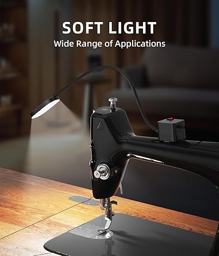 Miniatura 2 de Luz de trabajo magnética de 5 W, lámpara de cuello de cisne flexible LED de 500 lúmenes con base magnética para máquinas de coser, tornos