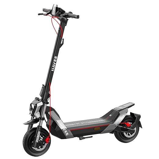 NAVEE NT5 Max Electric Scooter, 31 mph Speed, 51.6 Miles Range, 1900W Peak Motor, Dual Telescopic & Damping Arm Suspensions, Dual Disc Brake, Fast Charging, Adults Teens, 10.5" Tubeless Tire