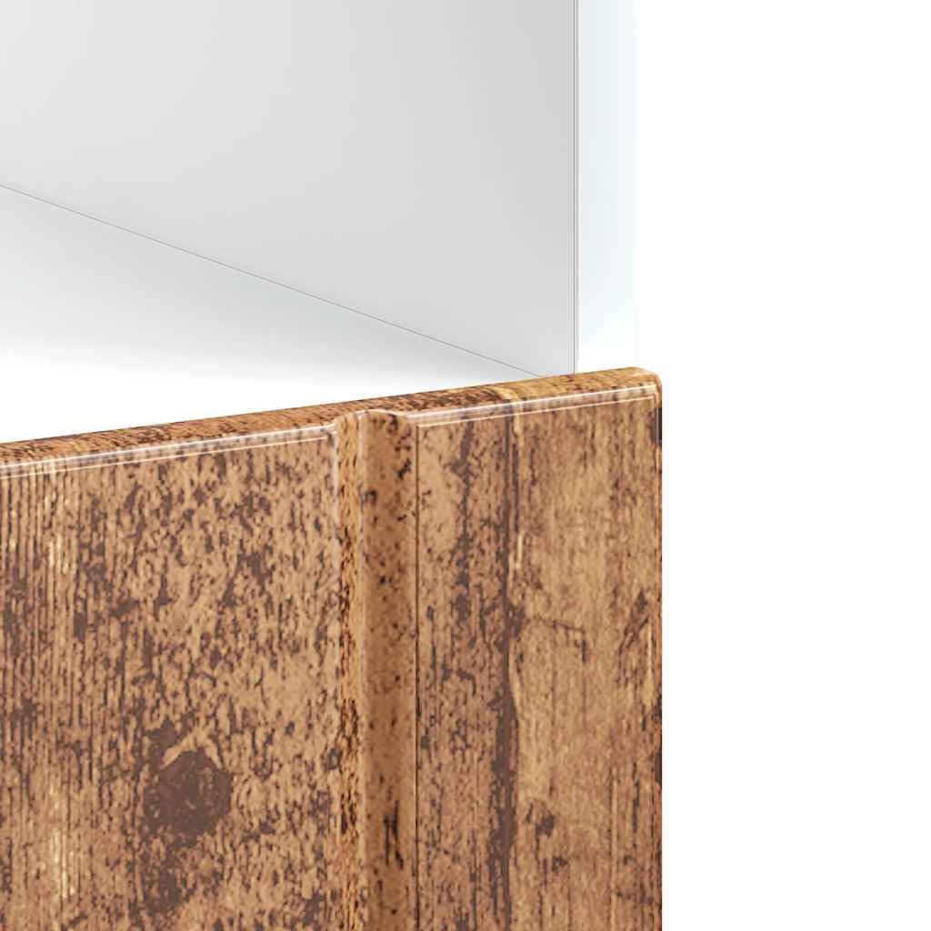Lucca - Mueble bajo encimera de cocina, efecto madera envejecida, armario de horno compacto para horno y microondas, 60 x 46 x 81,5 cm