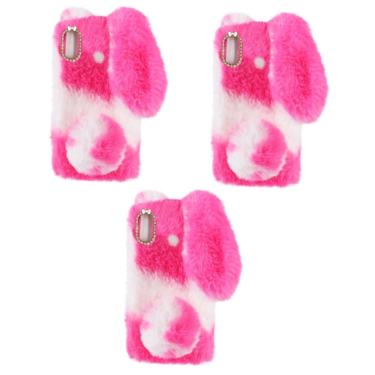 Uonlytech 3piezas Funda De Teléfono Peluda TPU Compatible con Carcasa Esponjosa y Agradable Al Tacto Diseño Elegante y Duradero para Uso Diario