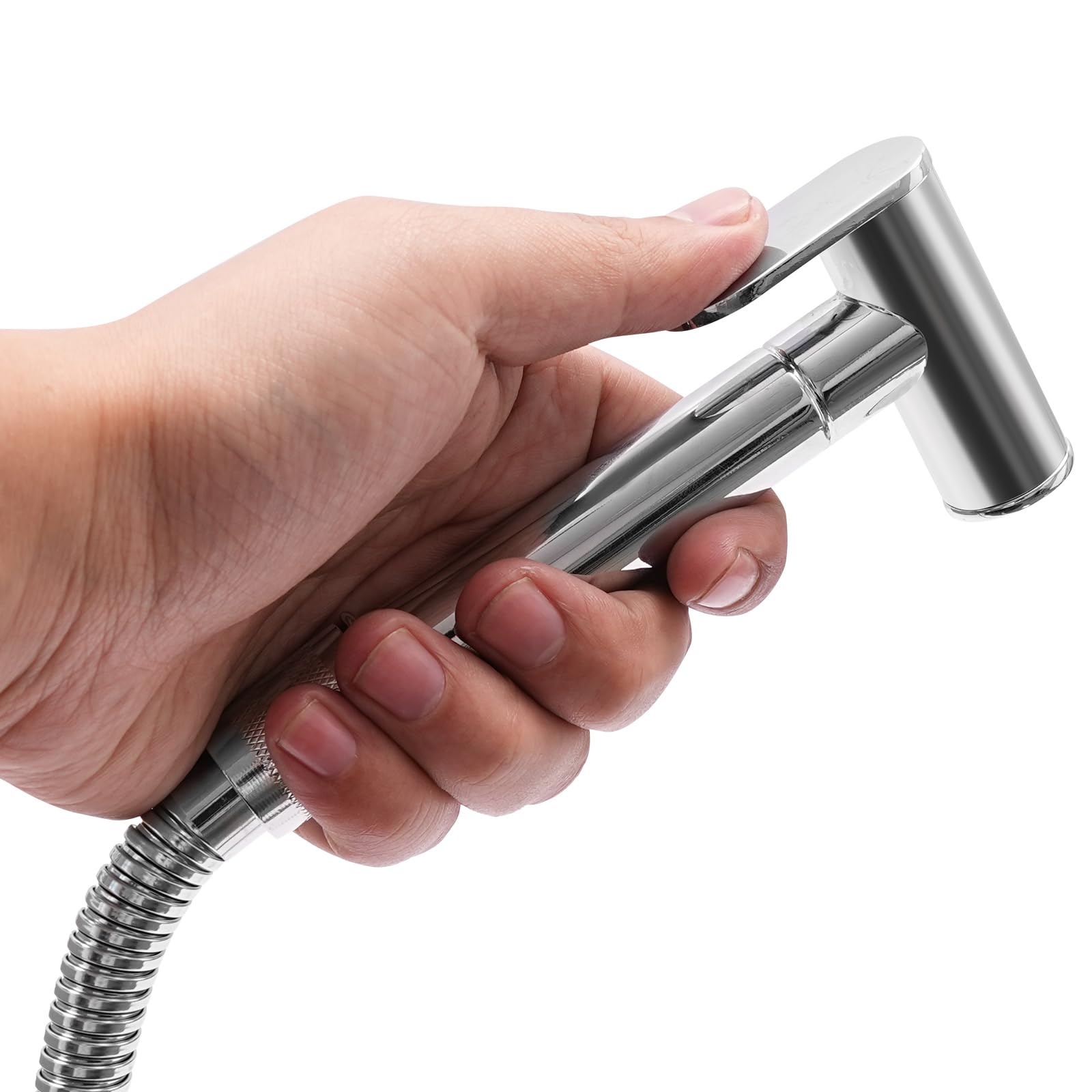Bidet Spruzzatore manuale per WC bagno bidet per rubinetti bidet standard con attacco G1/2, si adatta alla maggior parte dei tubi doccia disponibili sul mercato per bagno WC (argento)