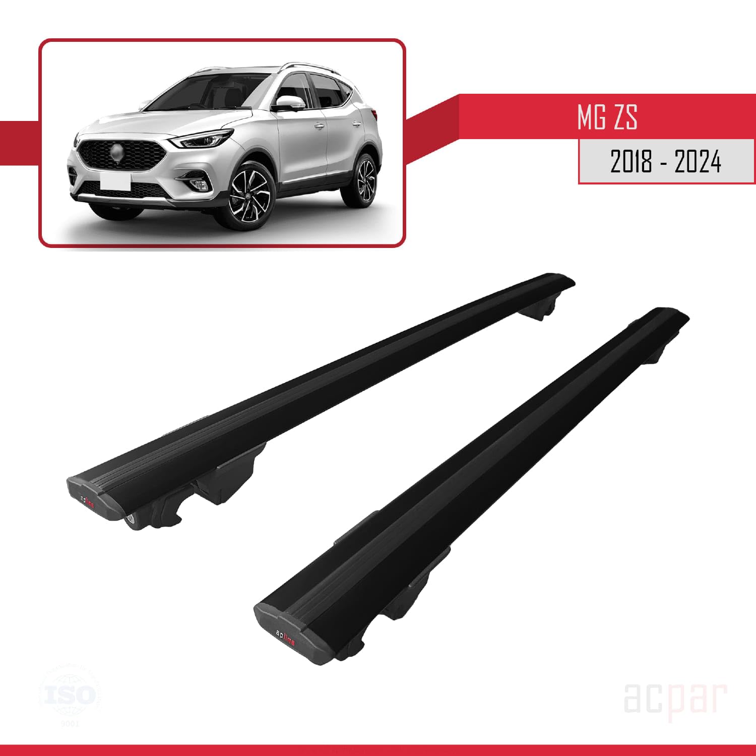 ACPA AUTO - Barre Tetto Portapacchi In Alluminio Per MG ZS 2018-2024, 2 Barre