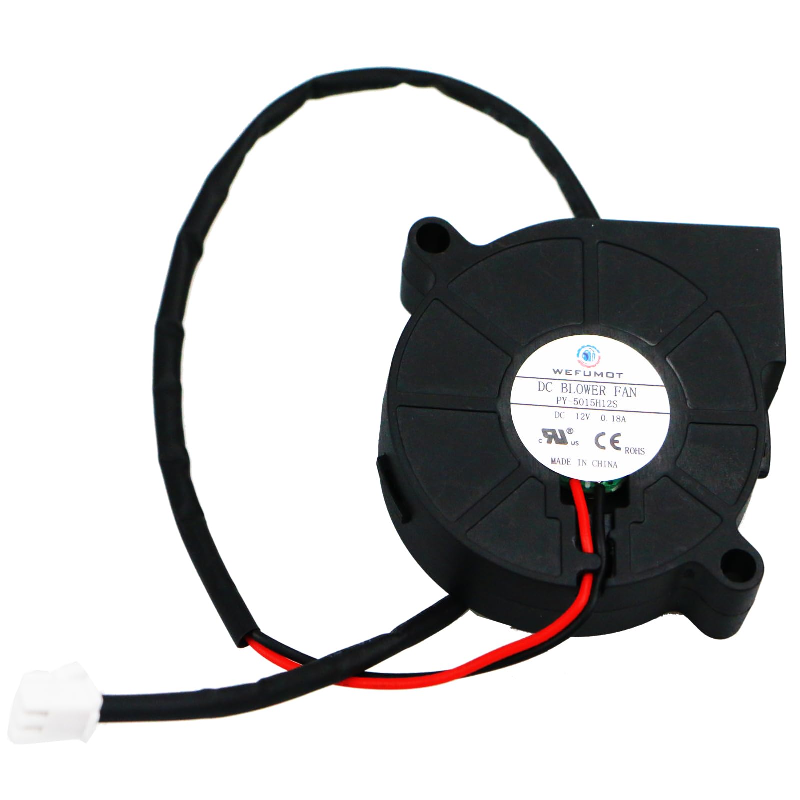 Blower Fan DC 12V 2W 0.18A,Length 1.97 Inch Height 1.97 Inch Thichness 0.59 Inch Circular Frame DC Brushless Fan,5000 RPM DC Cooling Fan,2.5-2P pin(