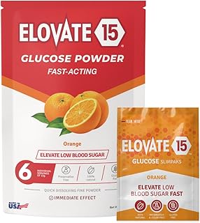 Fast-Acting Glucose Powder – Quick-Dissolving Energy Packets with 15g Pure Glucose – Orange Flavor, Gluten-Free, Easy-to-Carry Slimpaks (6 Count)