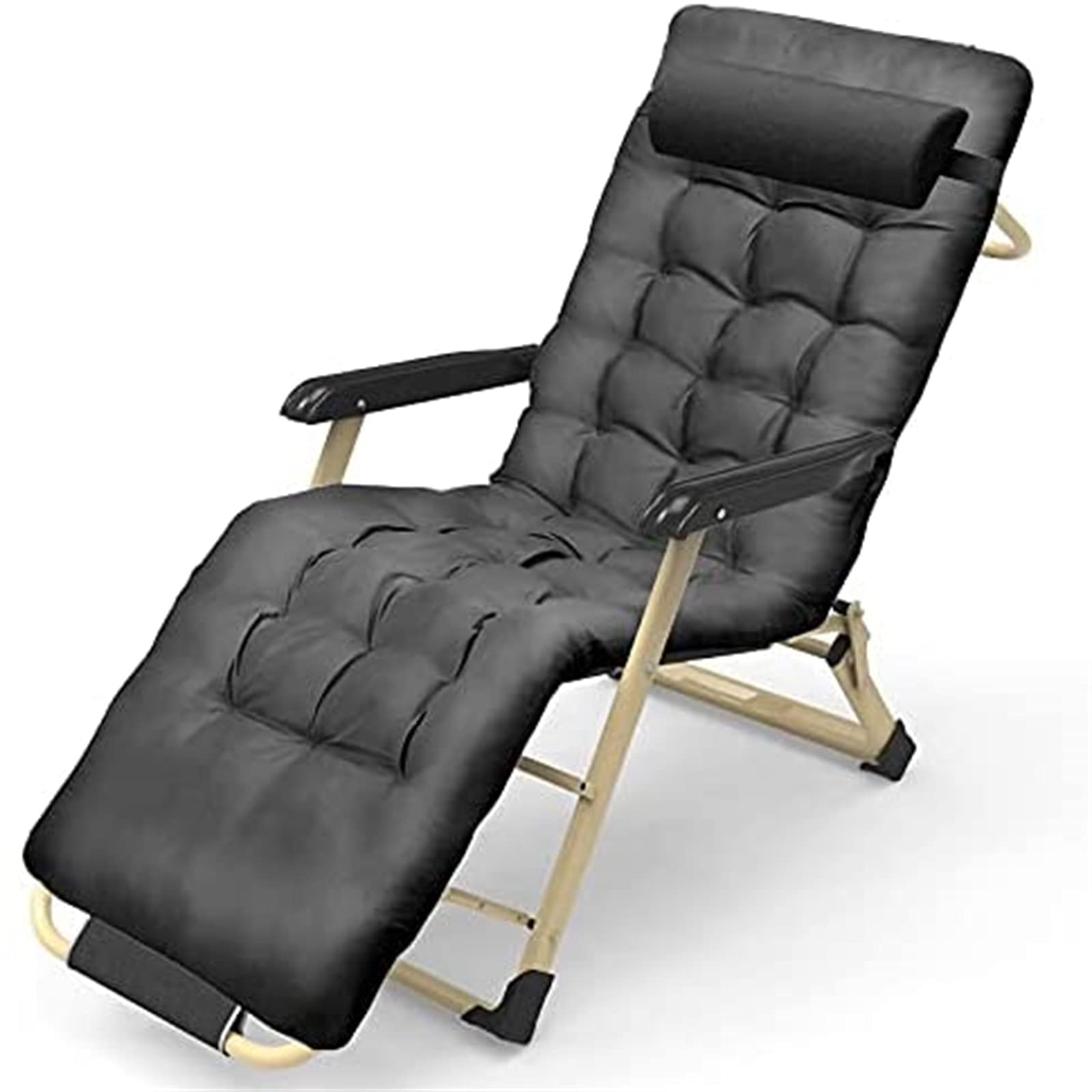 Chaise longue pliable adulte inclinable avec oreiller pour optimiser l'espace et le confort