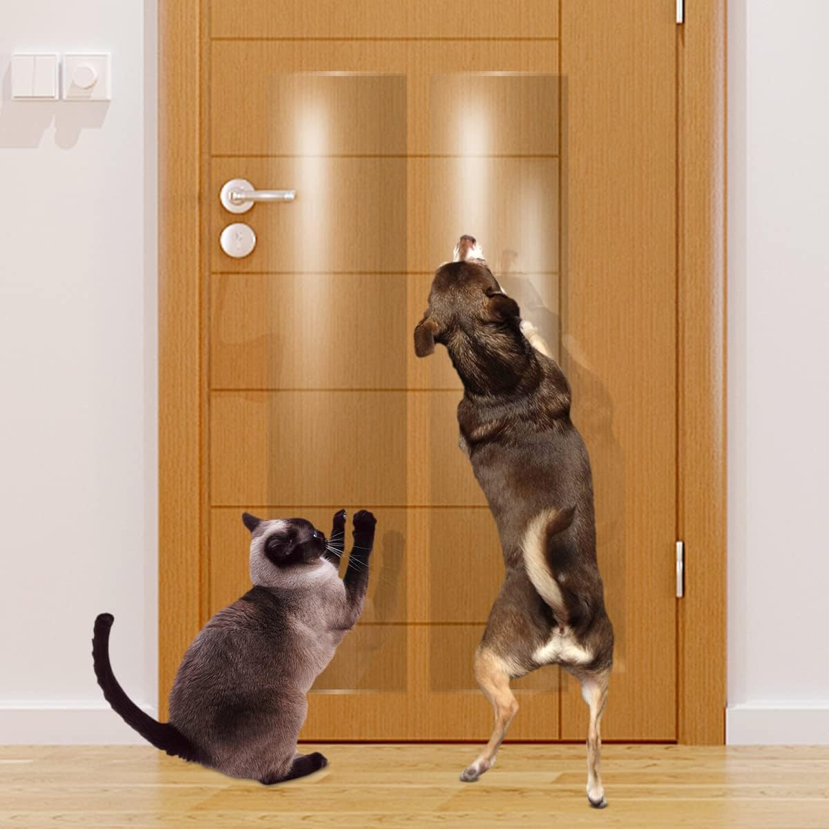 KEBE Door Scratch Protector, Protect Your Door, Furniture and Wall with Clear Premium Heavy Duty Door Cover Scratch Shield, Large Vinyl Door Guard for Dog Scratching
