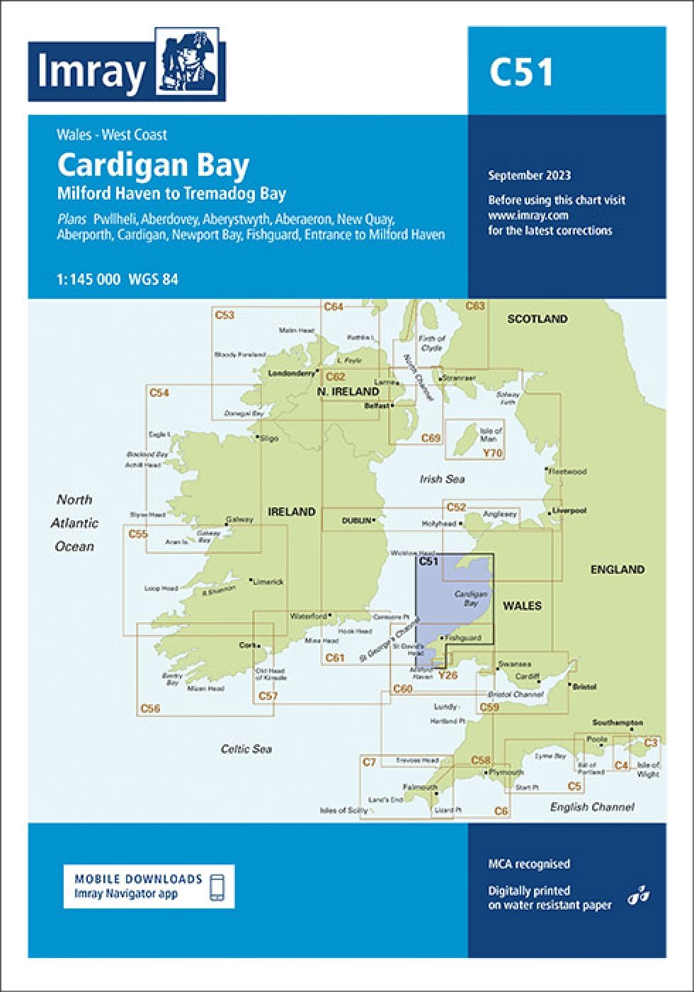 Imray Chart C51 Cardigan Bay: Milford Haven to Tremadog Bay (C Charts): 51