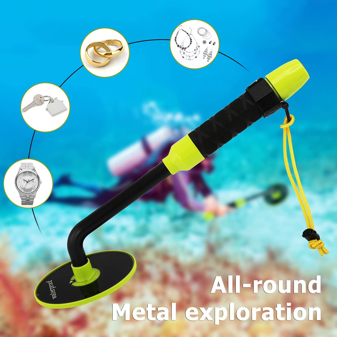 Détecteur de métaux sous-marin portable Induction Pinpointer étanche Recherche de trésor