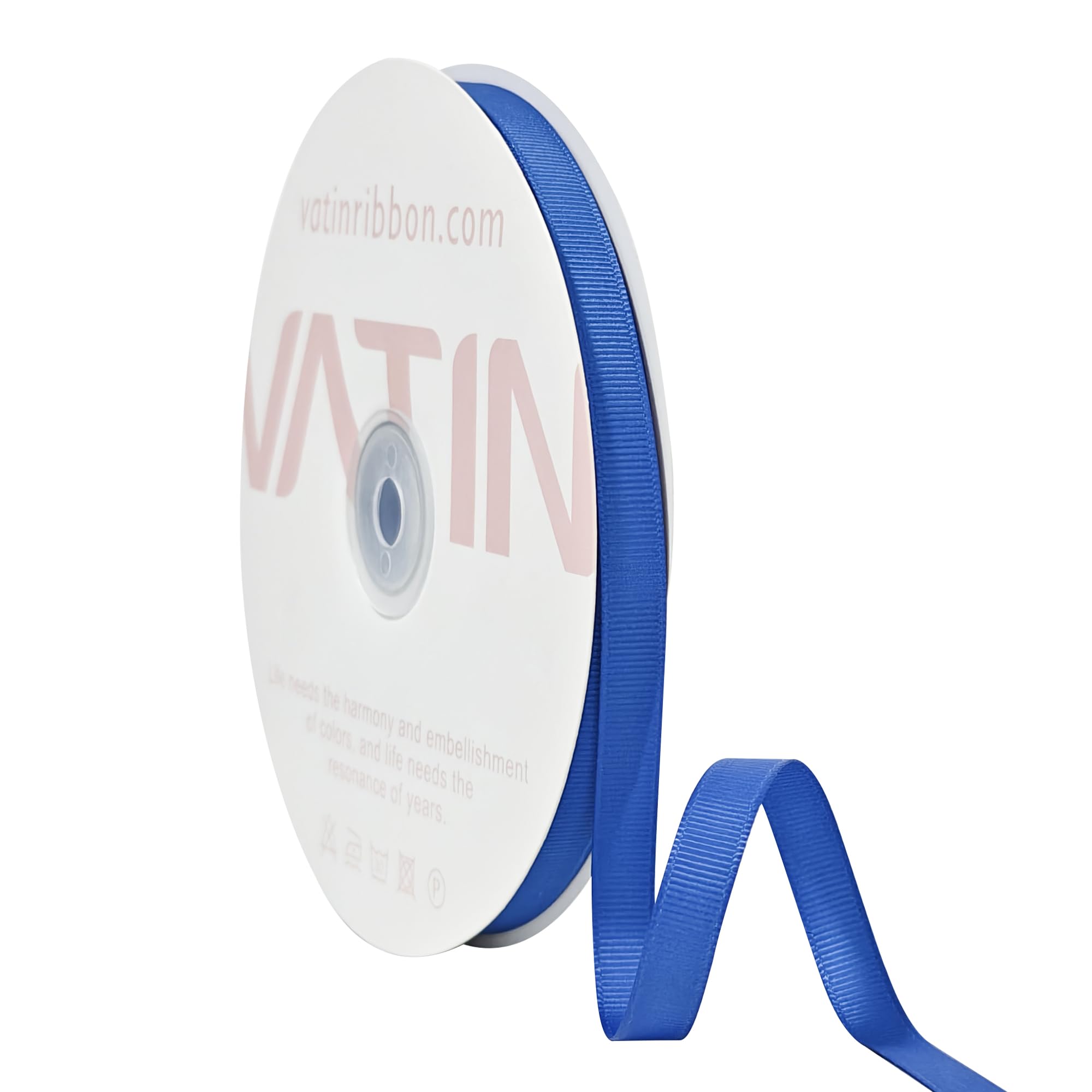 VATIN Solid 10 mm X 45 Metres Royal Blue Grosgrain Ribbon 45 Metres Each Roll Perfect for Crafts, Wedding Decor, DIY Hair Accessories, Sewing, Gift Package Wrapping and More — image 1