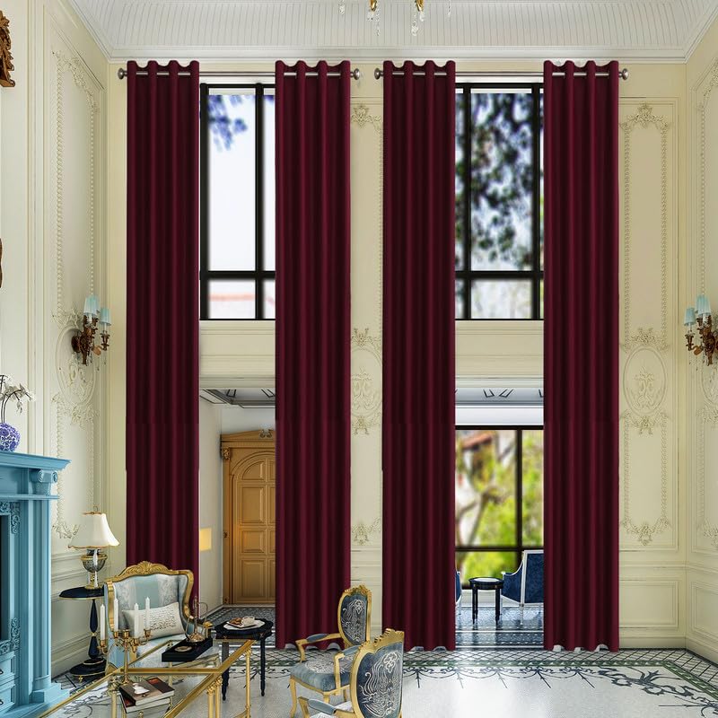 Grichril Extra Long Blackout Curtains - 2 Story High Living Room Drapes - Tall Curtains for High Ceiling or Long Window - 144 156 168 192 204 216 240