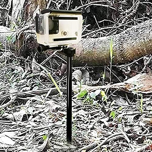 Cameras Ground Spike Stick Mount | Adjustable Length | Adjustable Tilt 1/4-20 Ball Head for Gopro, Trail Cameras , Perfect for the beach, woods, ski slopes, Ideal for downhill mountain biking, fishing