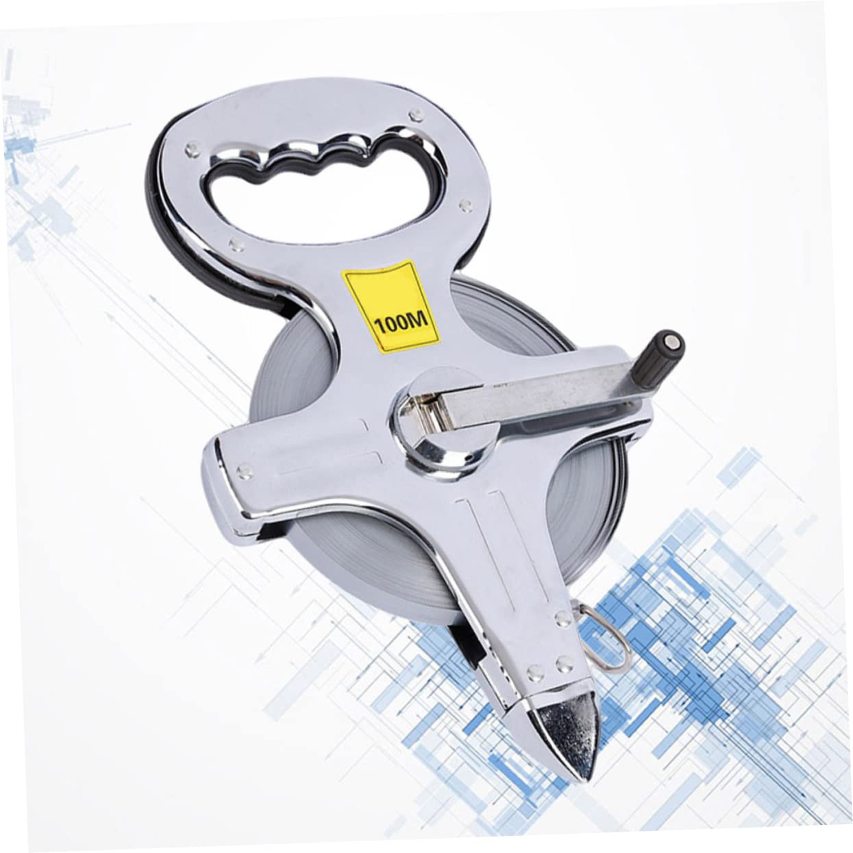 HEMOTON Mètre Ruban Rétractable et Ruban à Mesurer 100 M Inox Broche Charpentier Rétraction Rapide Étanche Usage Professionnel et Chantier Usage Quotidien