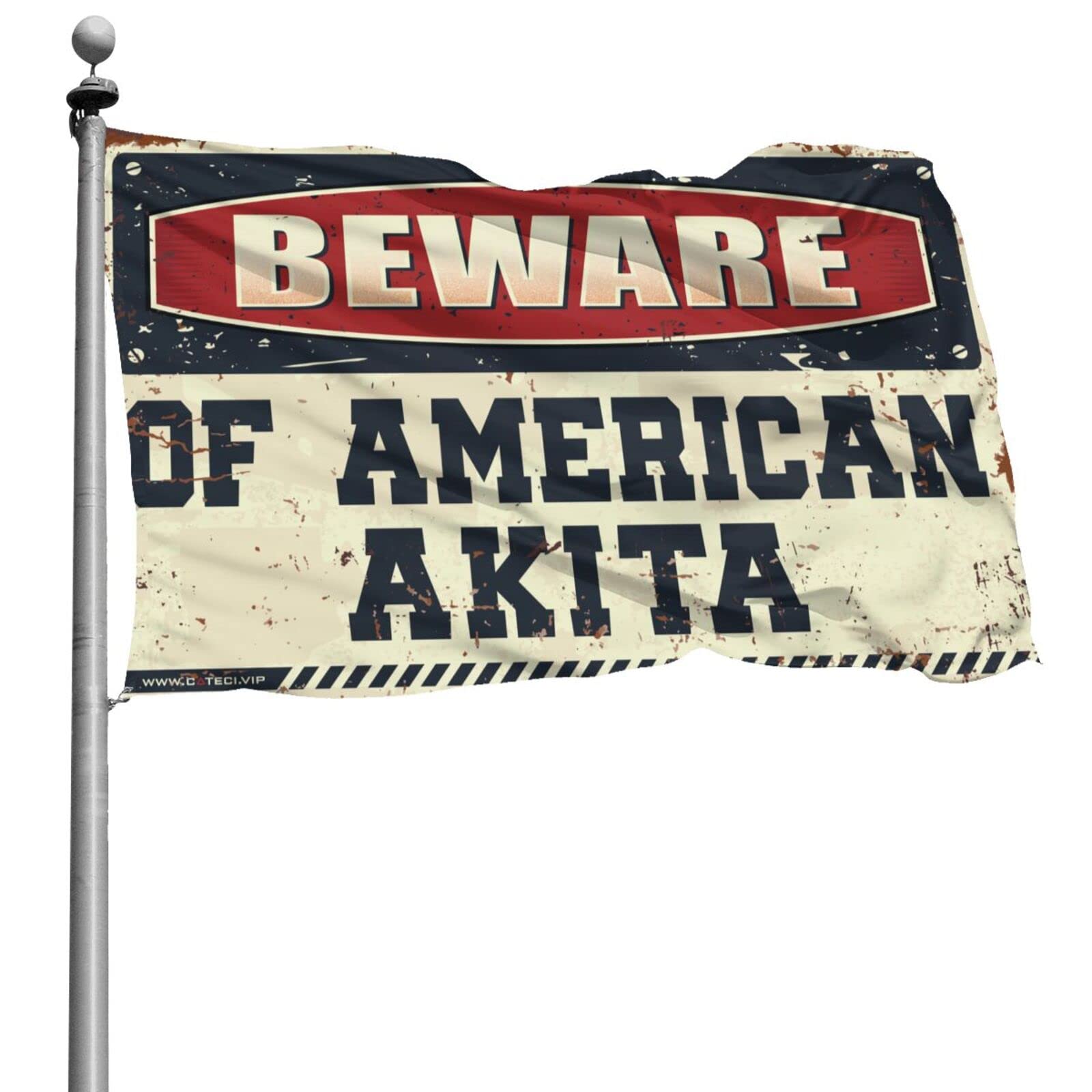 Drapeau de décoration murale humour American Akita dimensions 152 x 244 cm