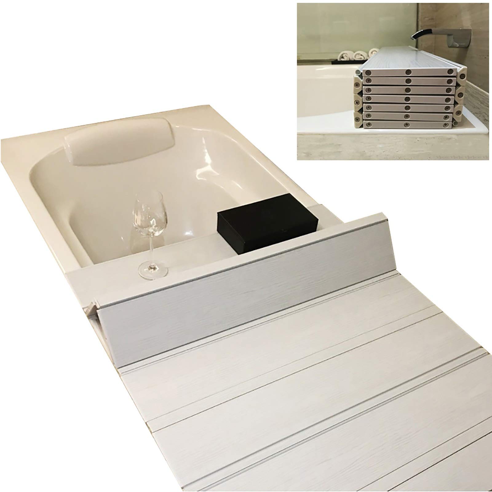 Tapa para baño y cubierta aislante para bañera de PVC gris